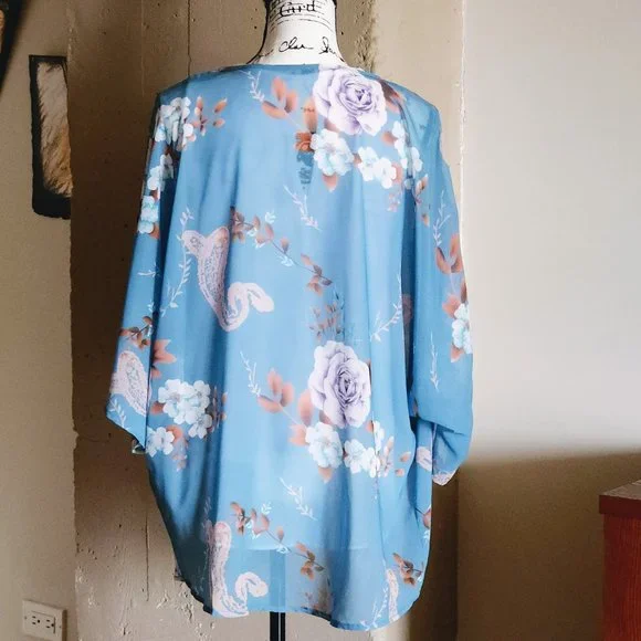 Floral Kimono / Swim Coverup - Picture 8 of 9